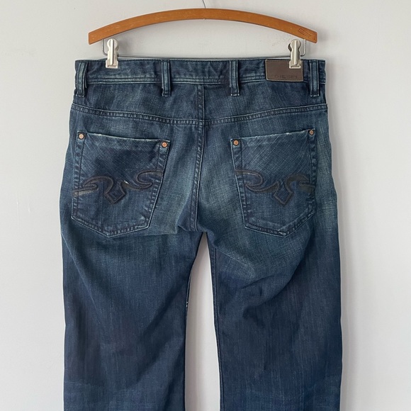 Diesel Zaghor Relaxed Bootcut 008LH Dark Blue Buttonfly Denim Jeans - Picture 4 of 13